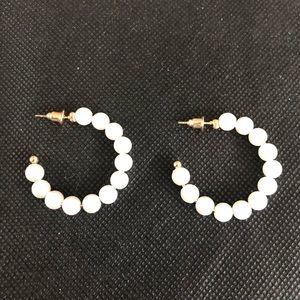 Pearl hoop earrings